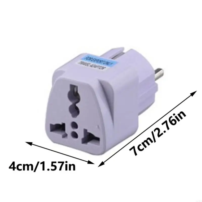 Europe Travel Plug Adapter Lightweight Designing Portable Wall Socket for Secure Connection Wide Compatibility White