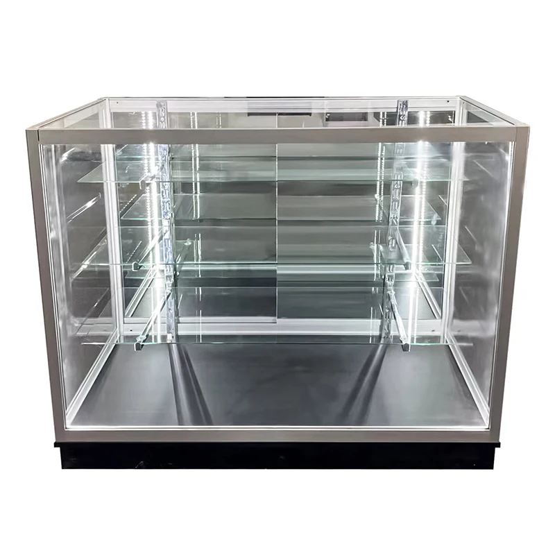 custom.Customized KEWAY Adjustable Layer Glass Cabinet For Smoke Shop