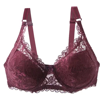 DaiNaFang Nieuwe Sexy Vrouwen Kanten Bh Ongevoerd Volledige Cup Ultra Dunne Dikke Ademende Vrouwelijke Plus Size Lingerie Push Up Ondergoed