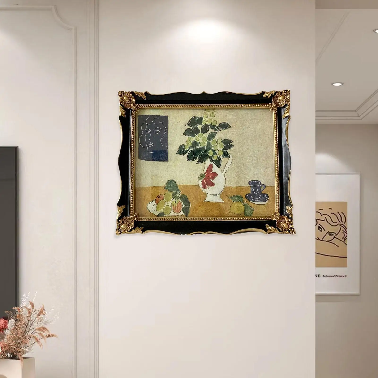 

Baroque Photo Frame Resin Photo Display Frame Resin Wall Desktop Decorative Ornament Home Decor Artwork Vintage Picture Frame