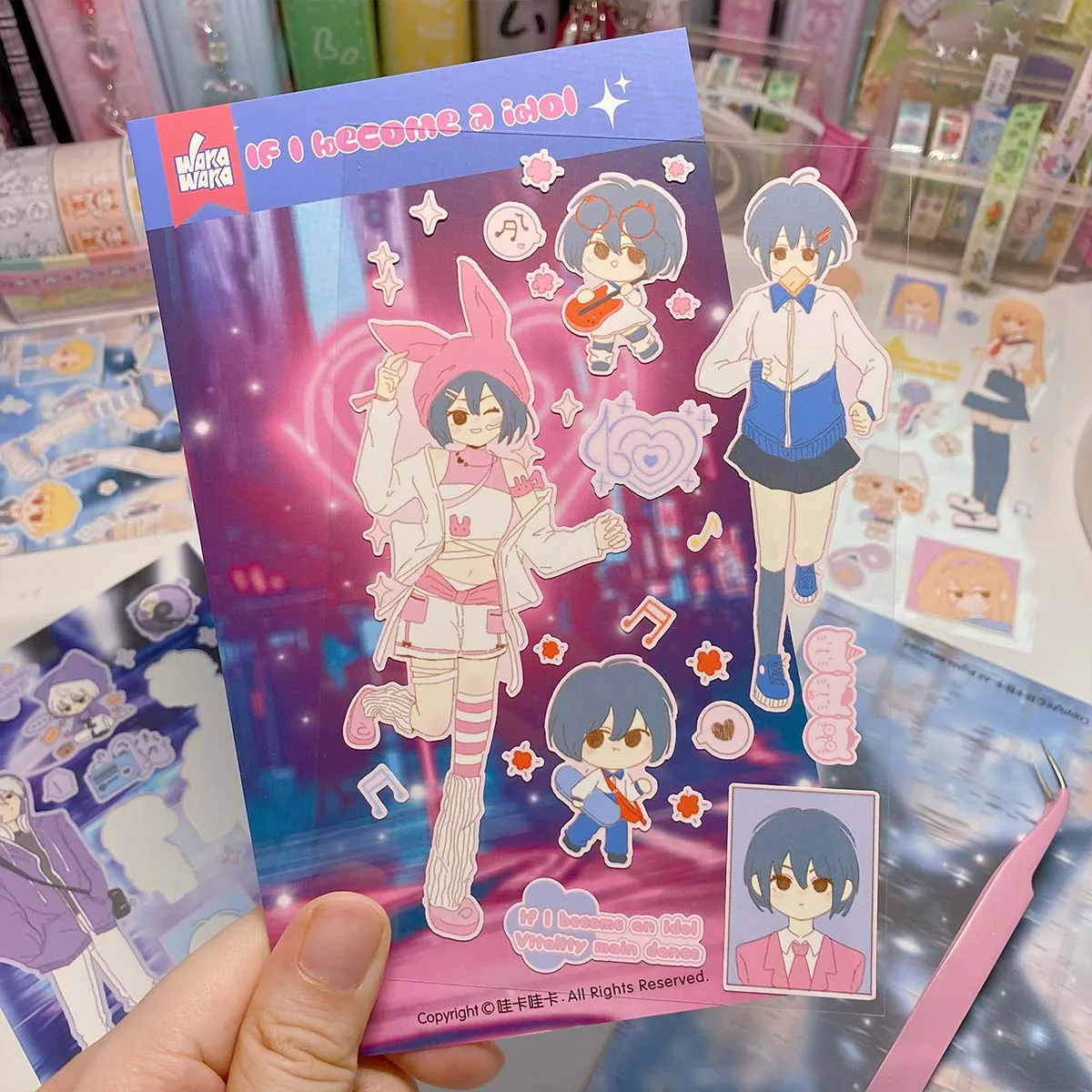 ملصقات شخصية WAKAWAKA إذا أصبحت المعبود سكرابوكينغ القرطاسية ملصقات Diy بها بنفسك الهاتف الأمتعة المحمول ملصق لاصق لامع ورائع #6