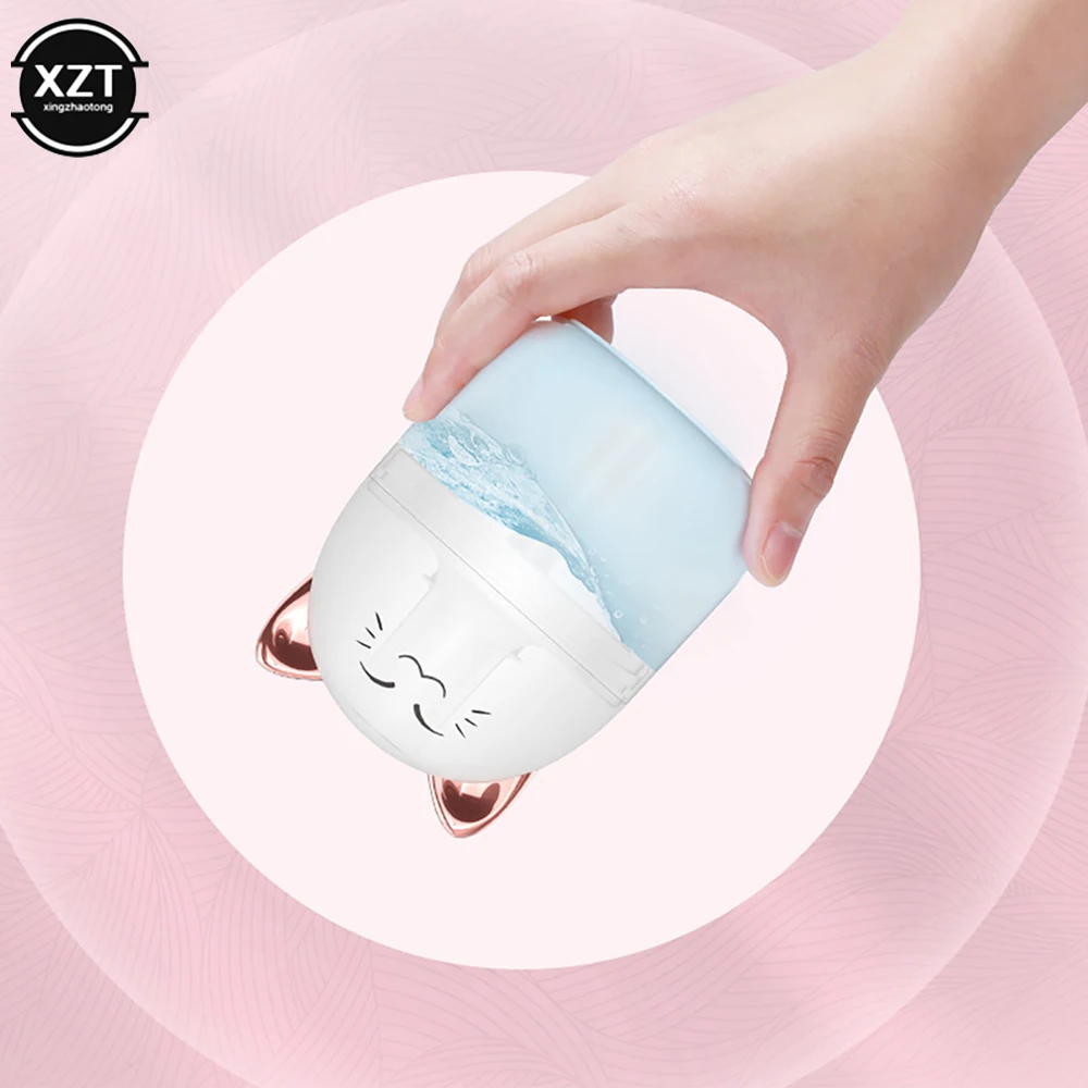 New Cute Pet Pattern Portable Air Humidifier With Colorful Atmosphere Light Home Bedroom Aroma Diffuser