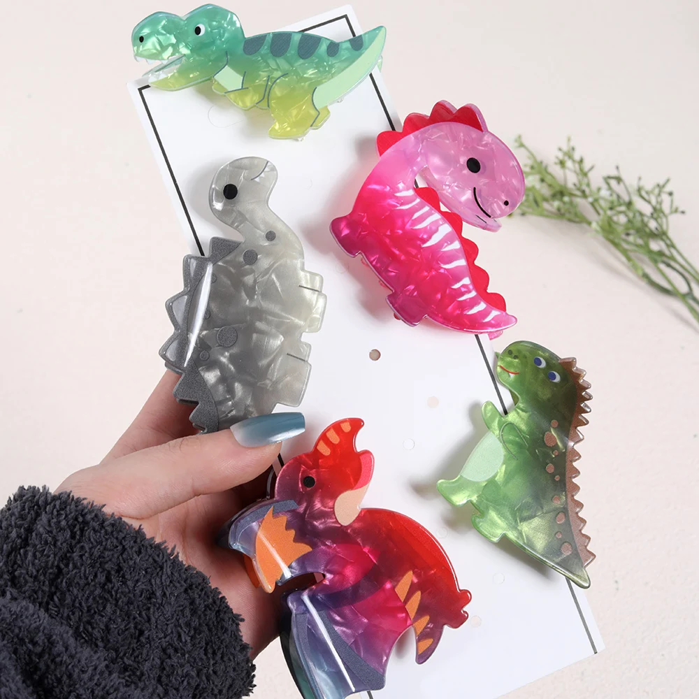 1pc Lovely Dinosaur Shaped Hair Claw Clip Cute Hair Grab Clip Funny Style Ponytail Holder For Women And Girls