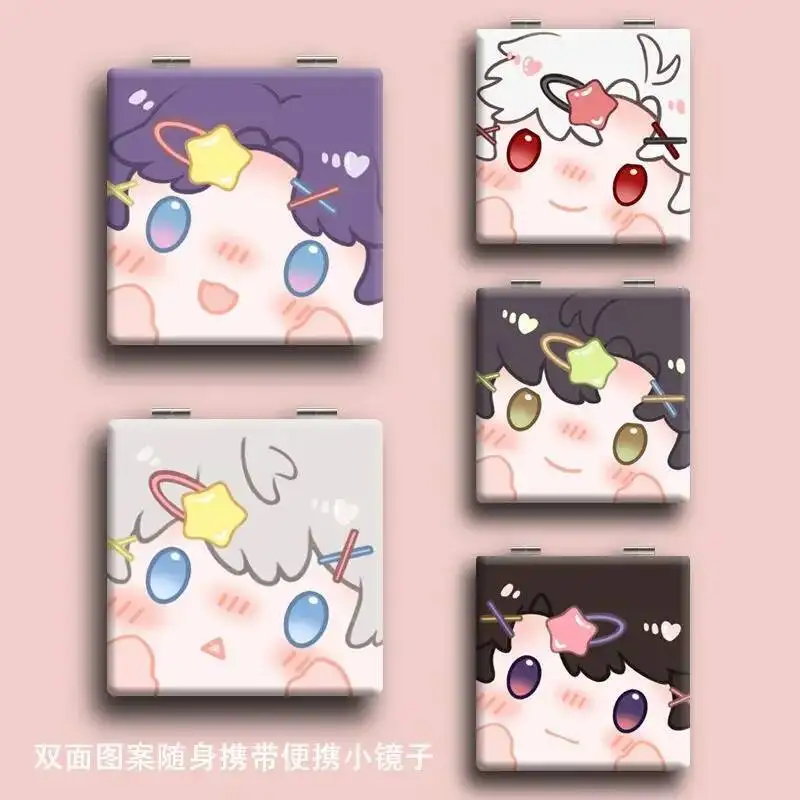 Anime jogo amor e espaço profundo cos sylus zayne xavier caleb rafayel unisex 7x7cm compacto dobrável portátil espelho cosmético presente