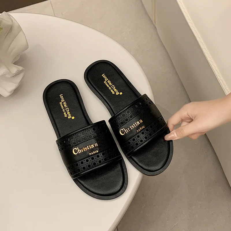 

Женские элегантные тапочки с перфорацией, дышащие, противоскользящие, подходят для отдыха на море, путешествий, облегающие, плоские, сандалии.