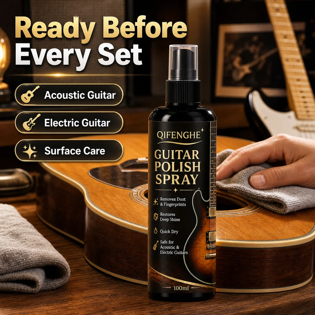 Guitar Polish Spray 100ml Instrument Care Cleaner Removes Dust Fingerprints Restores Deep Shine image 3