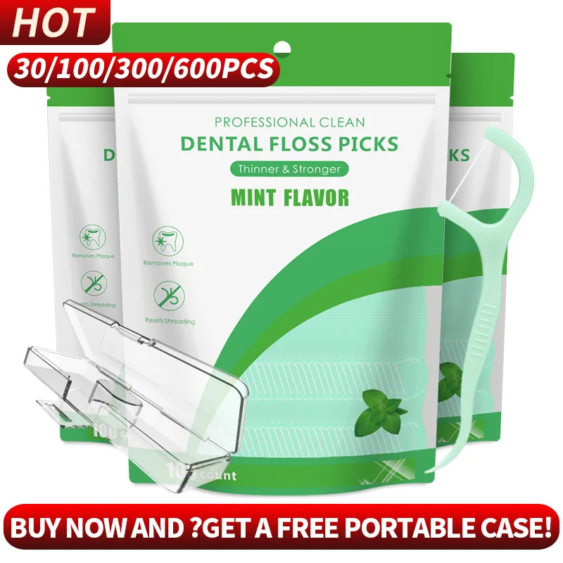 

Бесплатный подарок коробки для зубной нити, палочки для мятой зубной нити, инструмент для межзубной чистки, с спецификациями 600/300/100/30 шт.