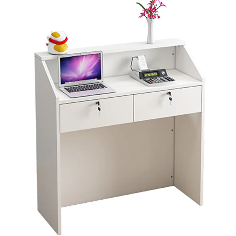 簡易なスーパーマーケットのレジ台 バーテーブル 小さな美容室の受付 店舗の受付 衣料品店のカウンター