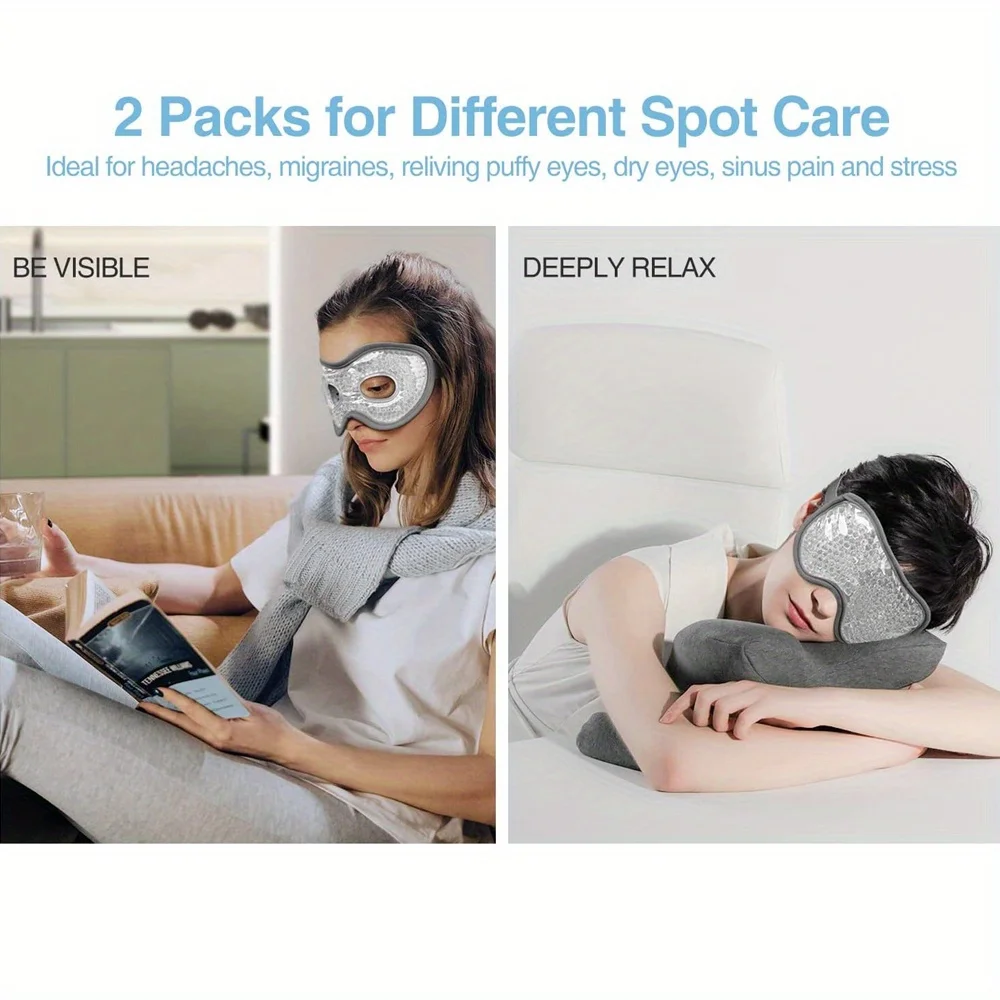 2 قطعة/المجموعة جل قناع عين قناع عين التبريد للعناية بالعيون الجافة الساخن والبارد العين الجليد حزمة قابلة لإعادة الاستخدام هلام قناع النوم قناع ضغط العين الباردة