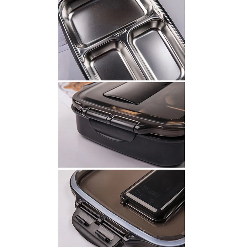 

Stainless Steel Lunch Box Divided Compartments Rice Box For Office Student Outdoor Picnic Easy Clean Practical