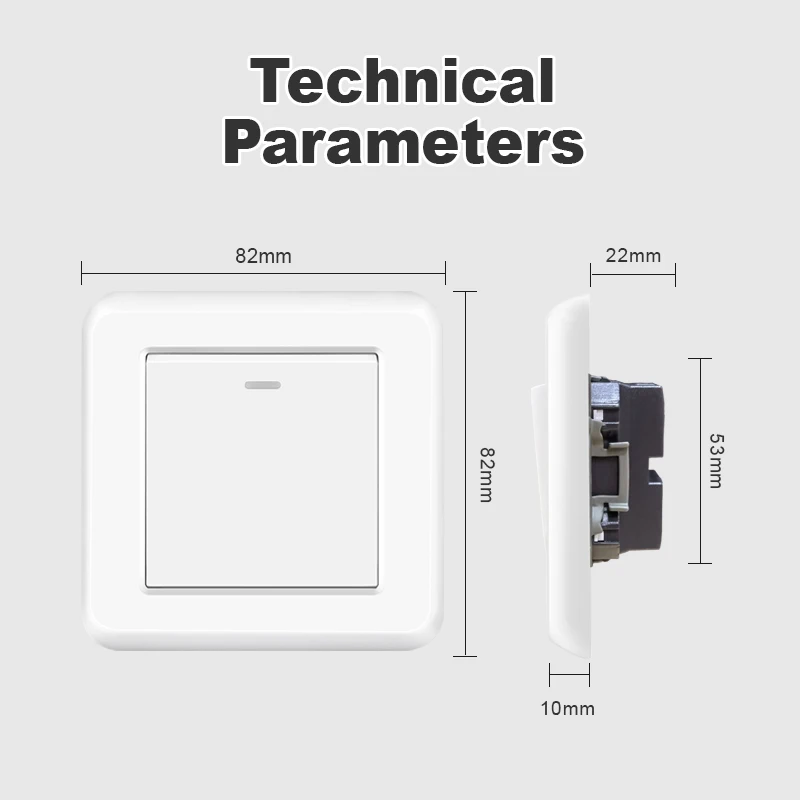 Novski - 1 Gang 1/2 /3Way Stair Switch, Flame retardant Plastic panel, Rocker Light Switch, On / Off Switch, Toggle Wall Switch