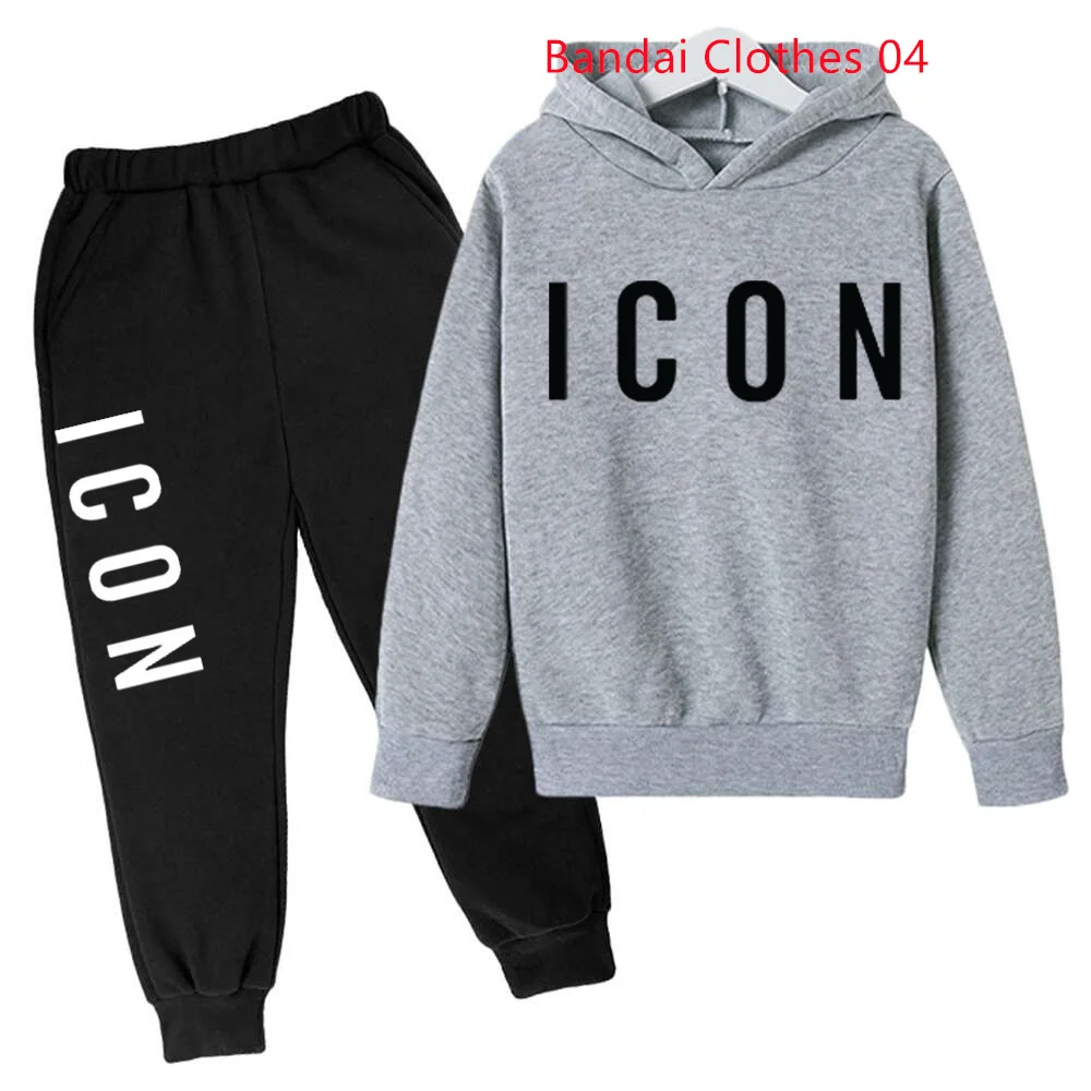 Kids Classic Hot Selling Hoodie Sweatshirt Set for Boys and Girls, Casual Sports 2-12-year-old Kids, Printed Cartoon Letters