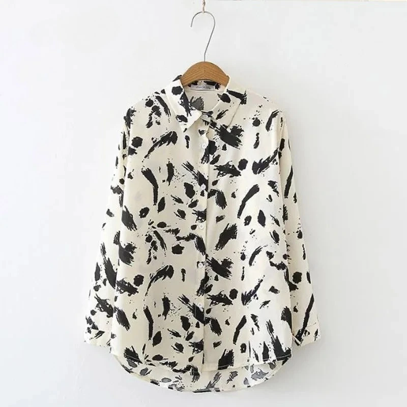 

Spring Autumn New Turn-down Collar Blouse Women Classic Long Sleeve Polo Collar Office Casual Fashion All-match Lady Shirt ZT90