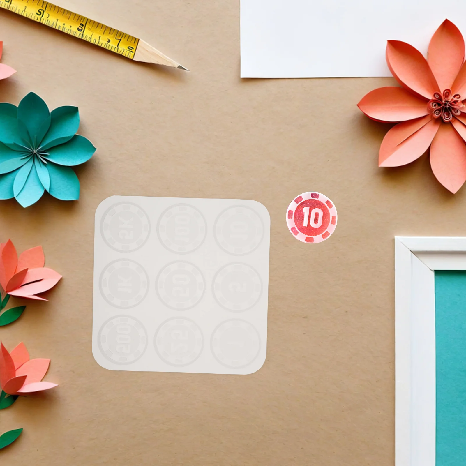 

3Pcs Silicone Poker Chip Mold Durable Reusable Resin Mold for DIY Game Tokens and Party Crafts Reusable Epoxy Molds