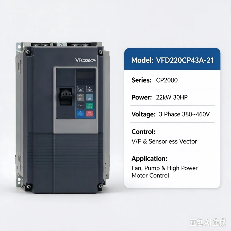 Delta VFD220CP43A-21 22KW 3PH 380-460V CP2000 VFD Variable Frequency Drive Inverter