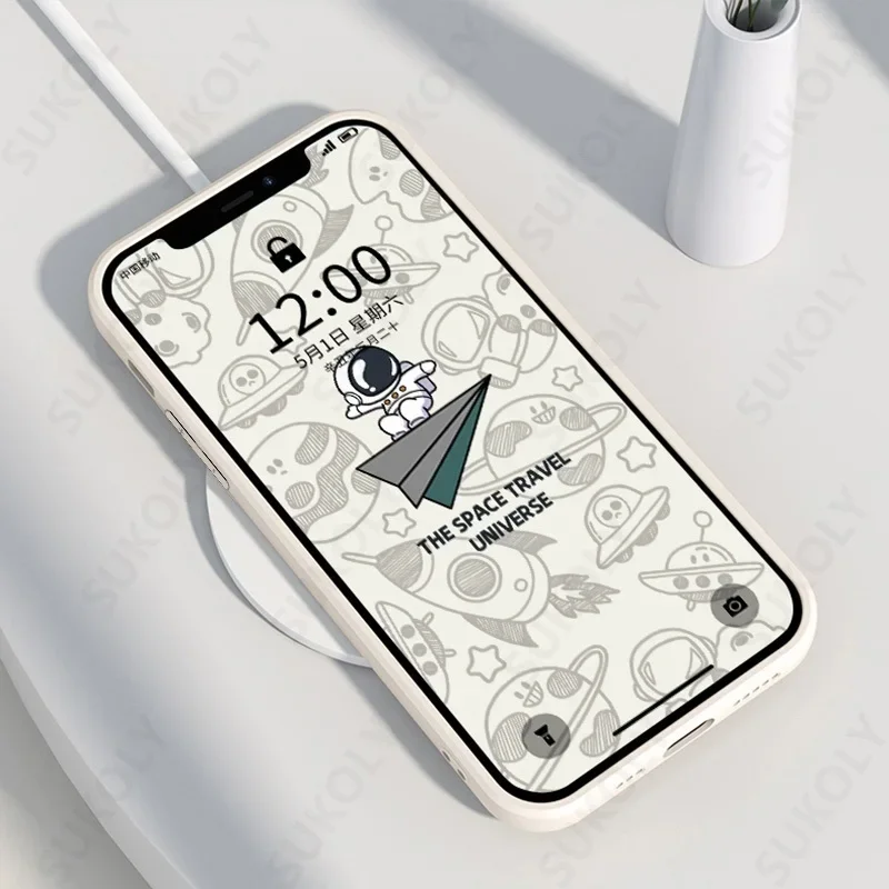 Astronaut Silicone Phone Case For Samsung Galaxy A12 A13 A14 A15 A16 A22 A32 A33 A52 A53 A54 A55 A56 A71 A72 A73 4G 5G
