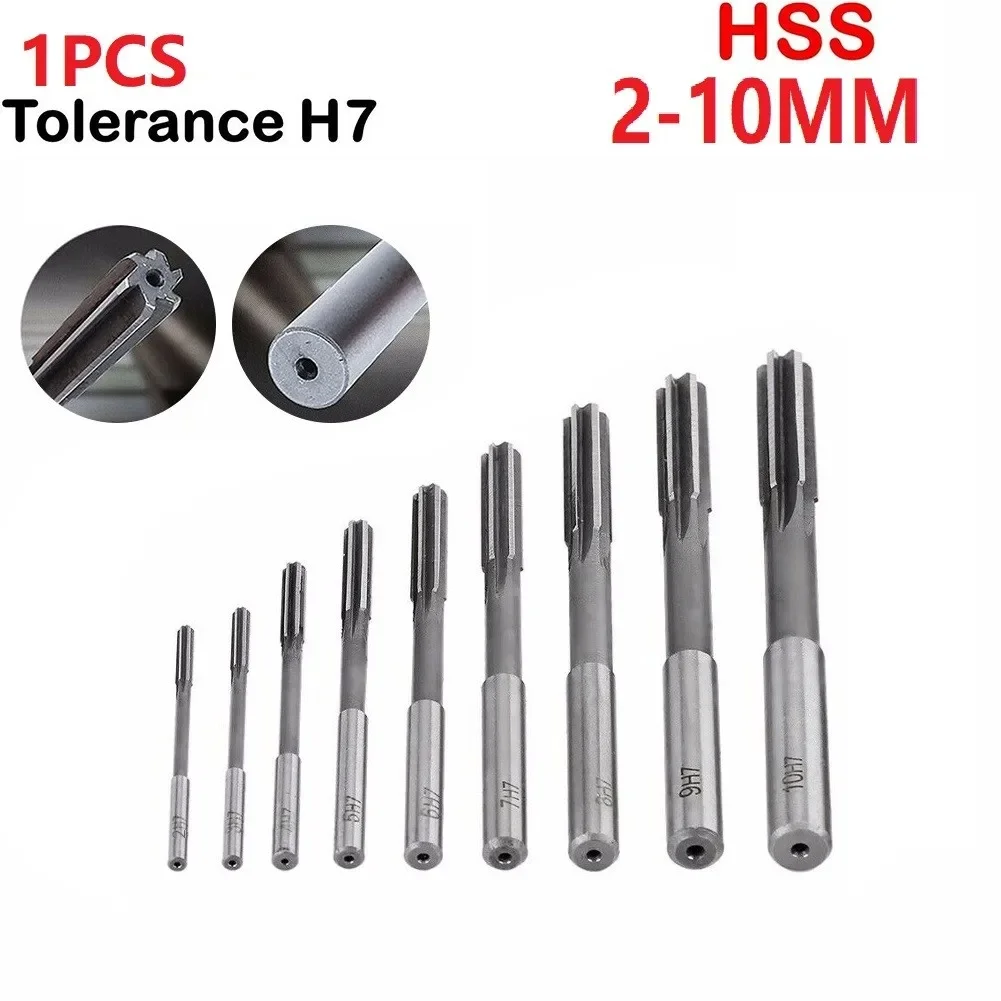1PC 2-10mm Straight Shank Reamer HSS H7 Machine High Speed Steel Parallel Flute Machine Reamers With Parallel Shanks Power Tools