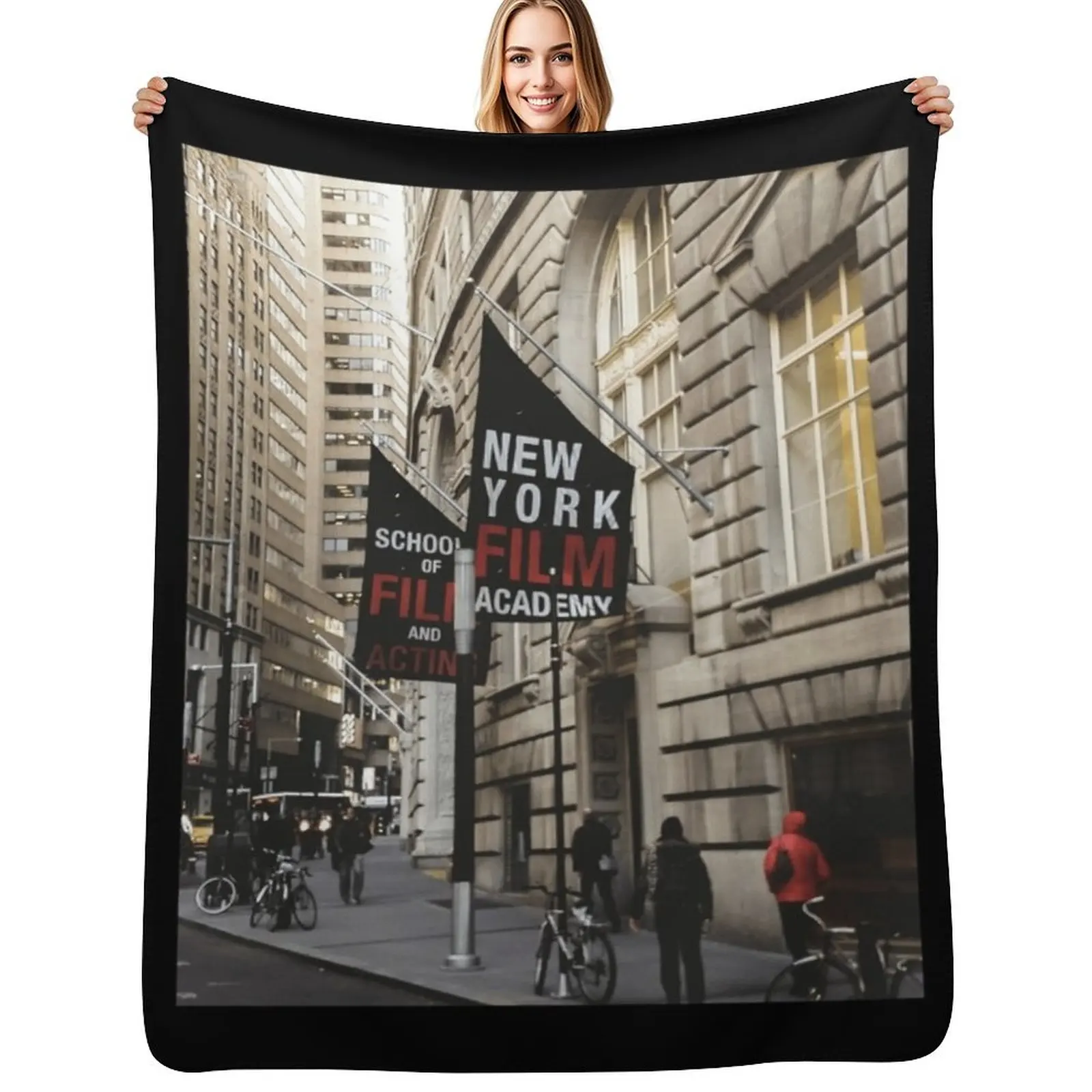 

New York Film Academy Poster Throw Blanket Anti Shedding Soft Fuzzy Blanket for Home