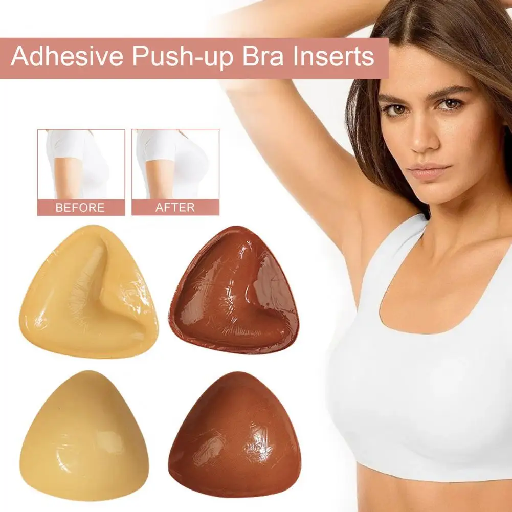 Double Sided Sticky Bra Inserts Reusable Push Up Self Adhesive Bra Pads Invisible Lift Bra Insert for Bikini Swimsuit Sports