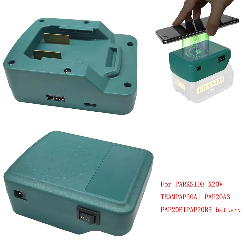 Wireless Battery Charger Adapter For PARKSIDE X20V TEAM PAP20A1 PAP20A3 PAP20B1 PAP20B3 Battery Power Tools