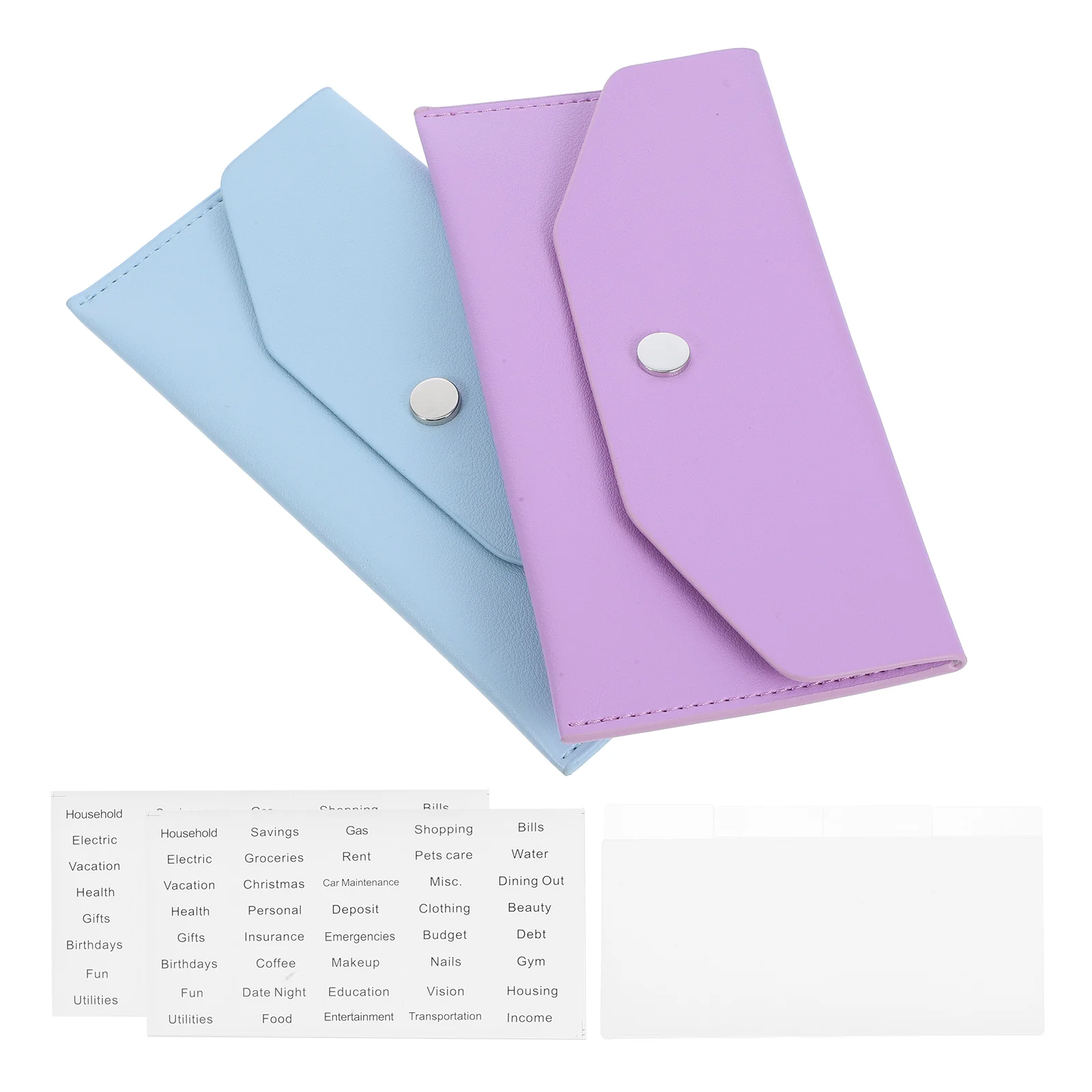 

2 set Women PU Coin Cash Binder Purse Envelopes Budgeting Binder Money Organizer Cash Wallets For Women Storage