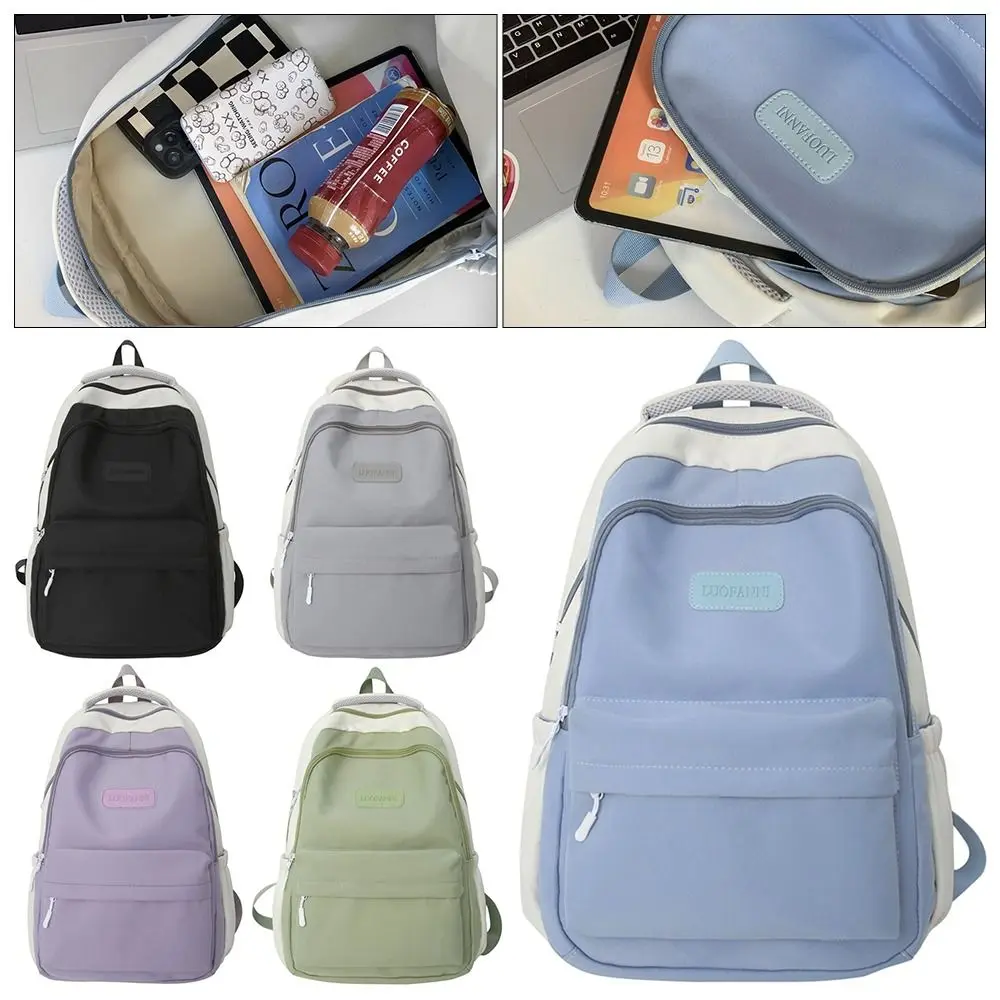 

1Pcs Macaroon Color Student Backpack Doughnut Style Waterproof Travel Bag Laptop Computer 18-20L School Bag Women Girl Student