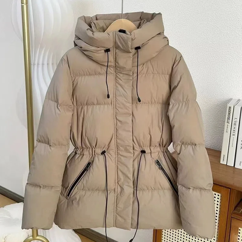 Winter Autumn Fashion Puffer Jacket Coat Women Warm Down Jacket Female Slim Thick Drawstring Snow Parkas