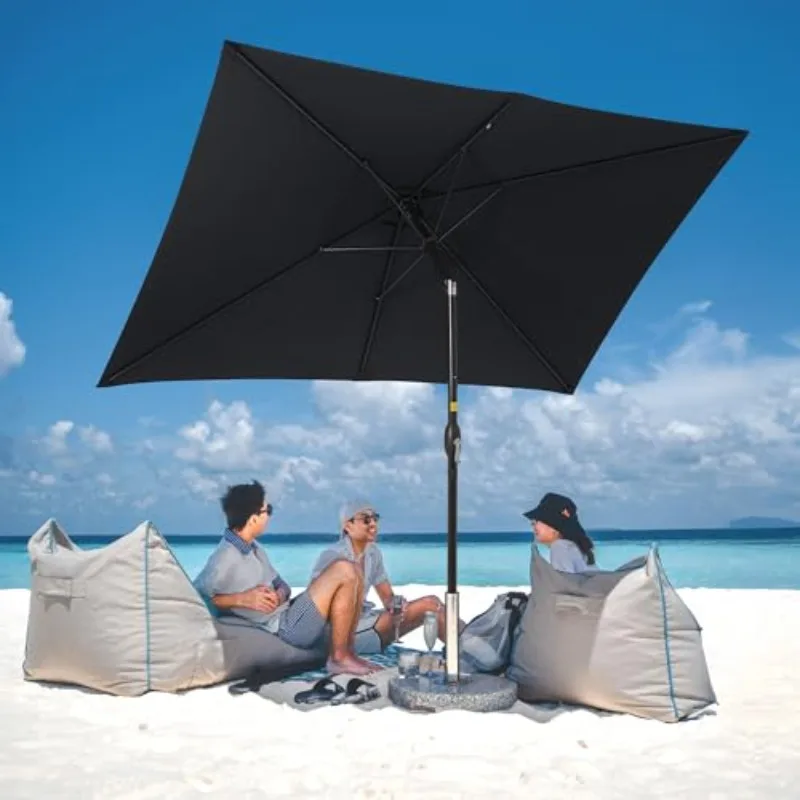 Garden Umbrella, Rectangular Outdoor Patio Umbrella, Sunshade Patio Umbrella, 2x3 Meters/6 Ribs, Polyester Umbrella Cover