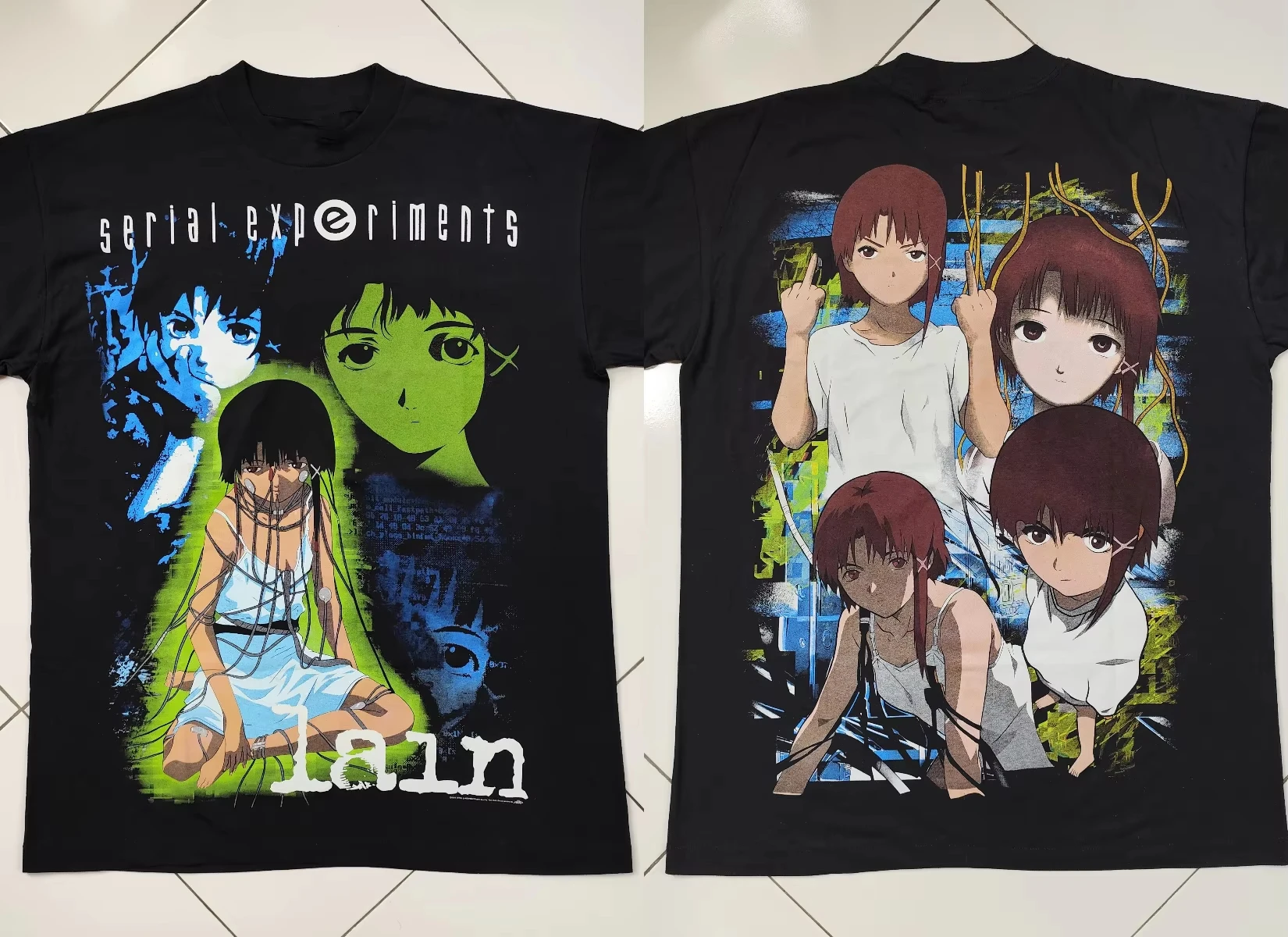 Lain Printed T-shrit Woman Men Street Y2k Oversized Harajuku Short Sleeve Crew Neck Oversized Unisex Streetwear Trendy Cotton