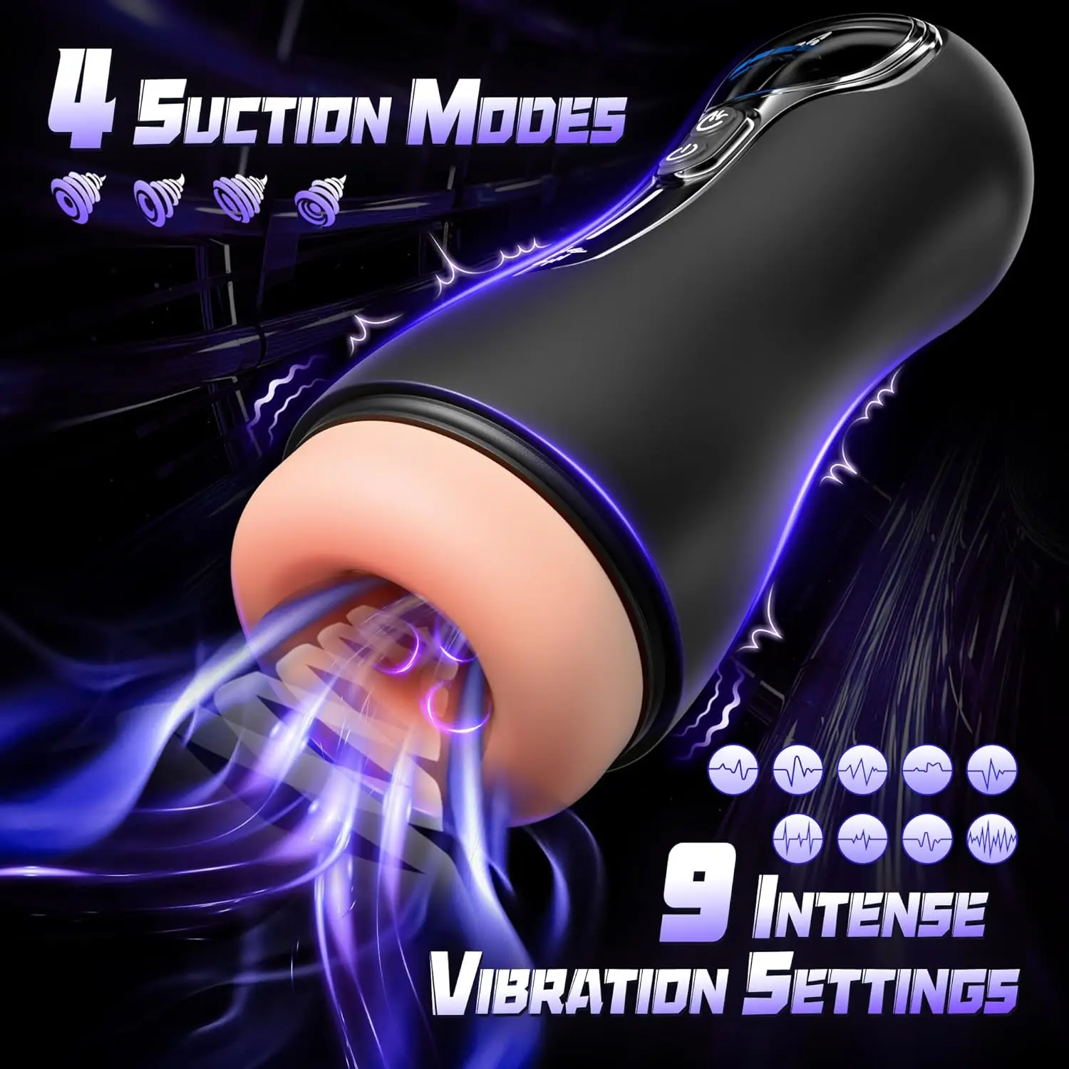 Male Masturbator Penis Pump Adult Sex Toys for 18 Men with 4 Sucking 9 Vibration Modes LED Display Pocket Pussy Realistic Vagina - view 2