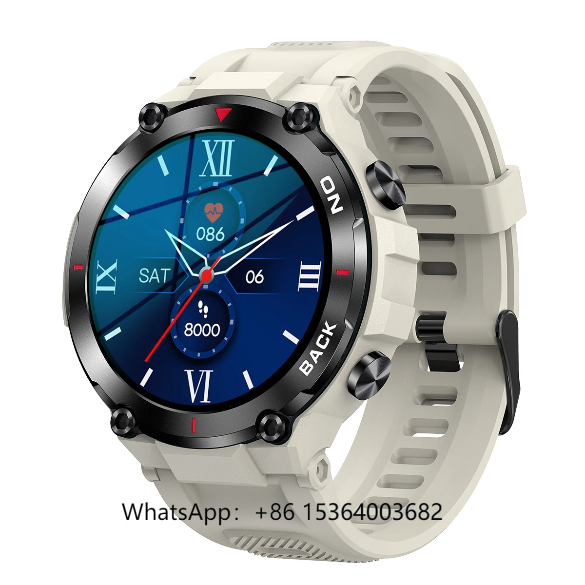 

TJXL-GPS Smart Watch Men's Wear OS Watch Health Fitness Monitor 480mAh Battery Rugged Design 1.32inch Screen,Compatible with iPh