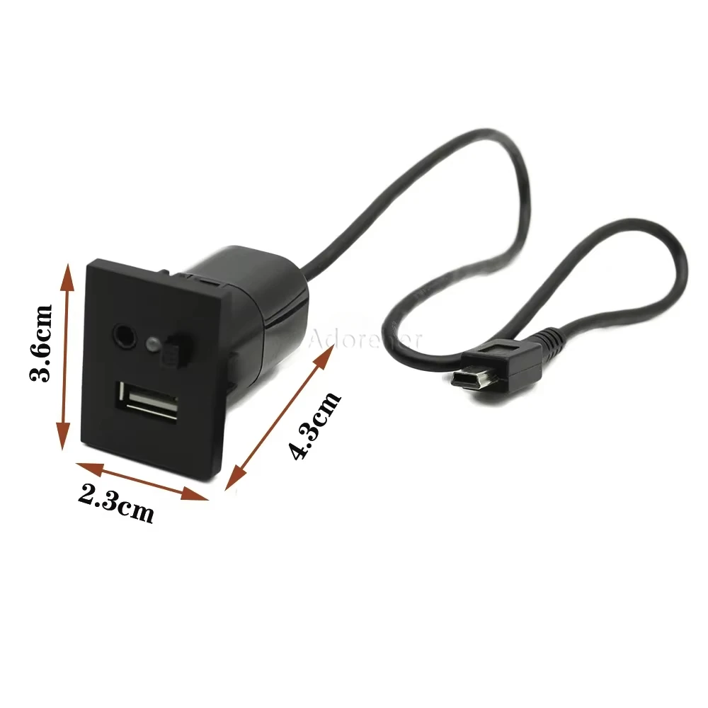 Black Car AUX/USB Input Adapter Audio Radio u-disk Mini Cable USB Socket For Ford Focus 2 mk2 2009 2010 2011 Accessories