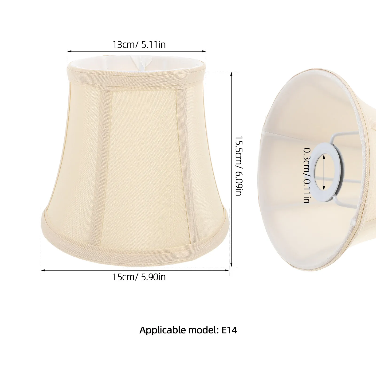 Fabric Lampshade Barrel Beige Natural Handmade Clip-on Design for Floor Lamps Table Lamps Soft Light Cover Elegant Home Decor