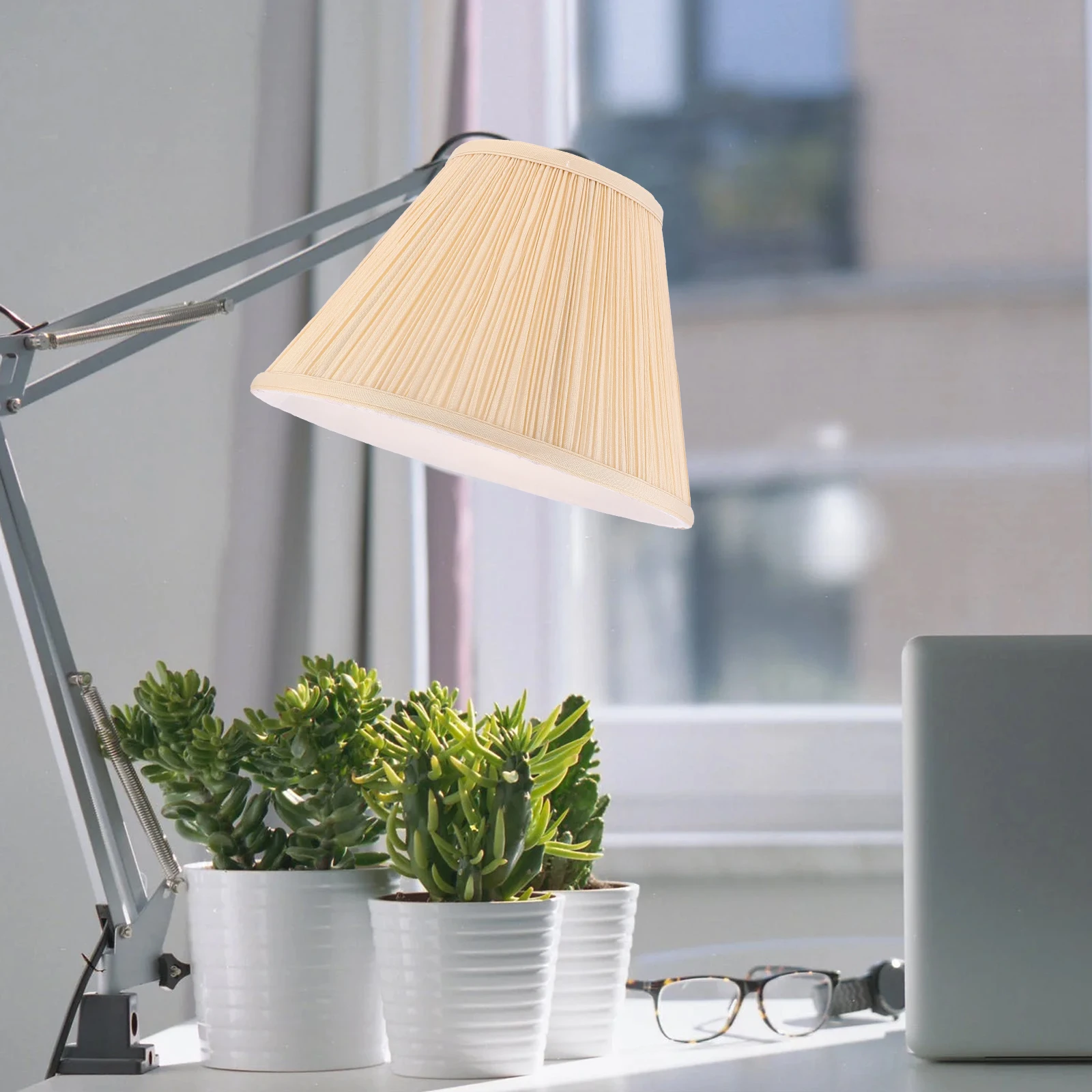 

Pleated Fabric Cloth Light Shade for Wall Floor Lamp Dust Protection Warm Style Cloth Lamp Shade Bedroom Decor