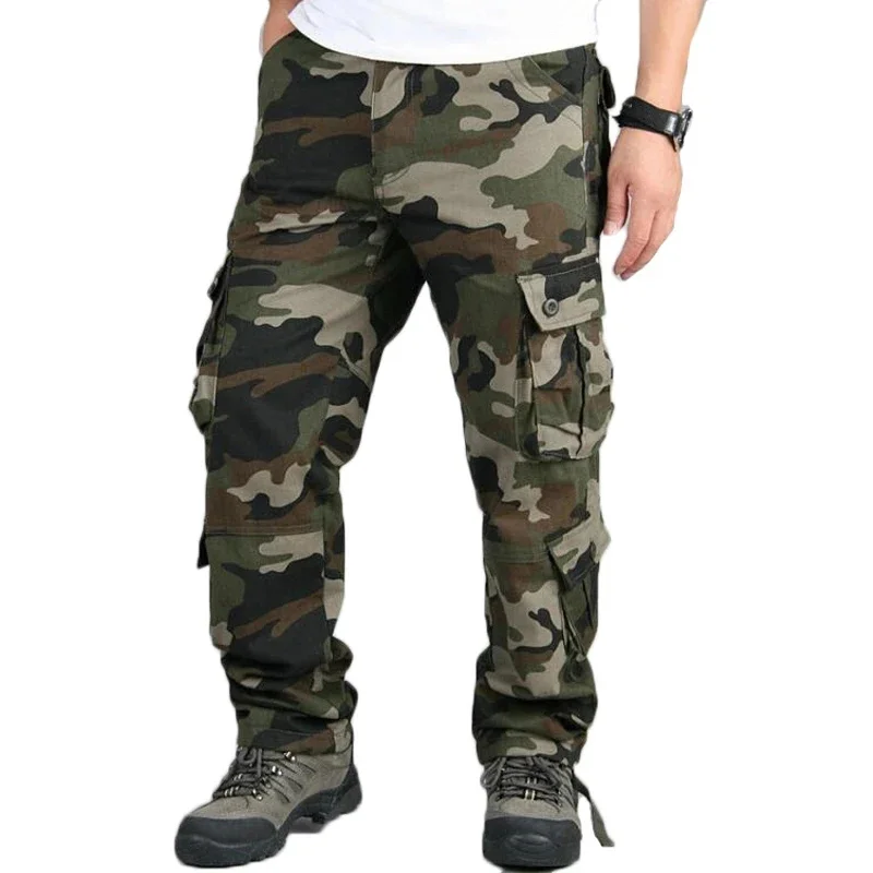 

Camouflage Pants Men Casual Camo Cargo Trousers Hip Hop Joggers Streetwear Pantalon Homme Multi-pocket Military Tactical