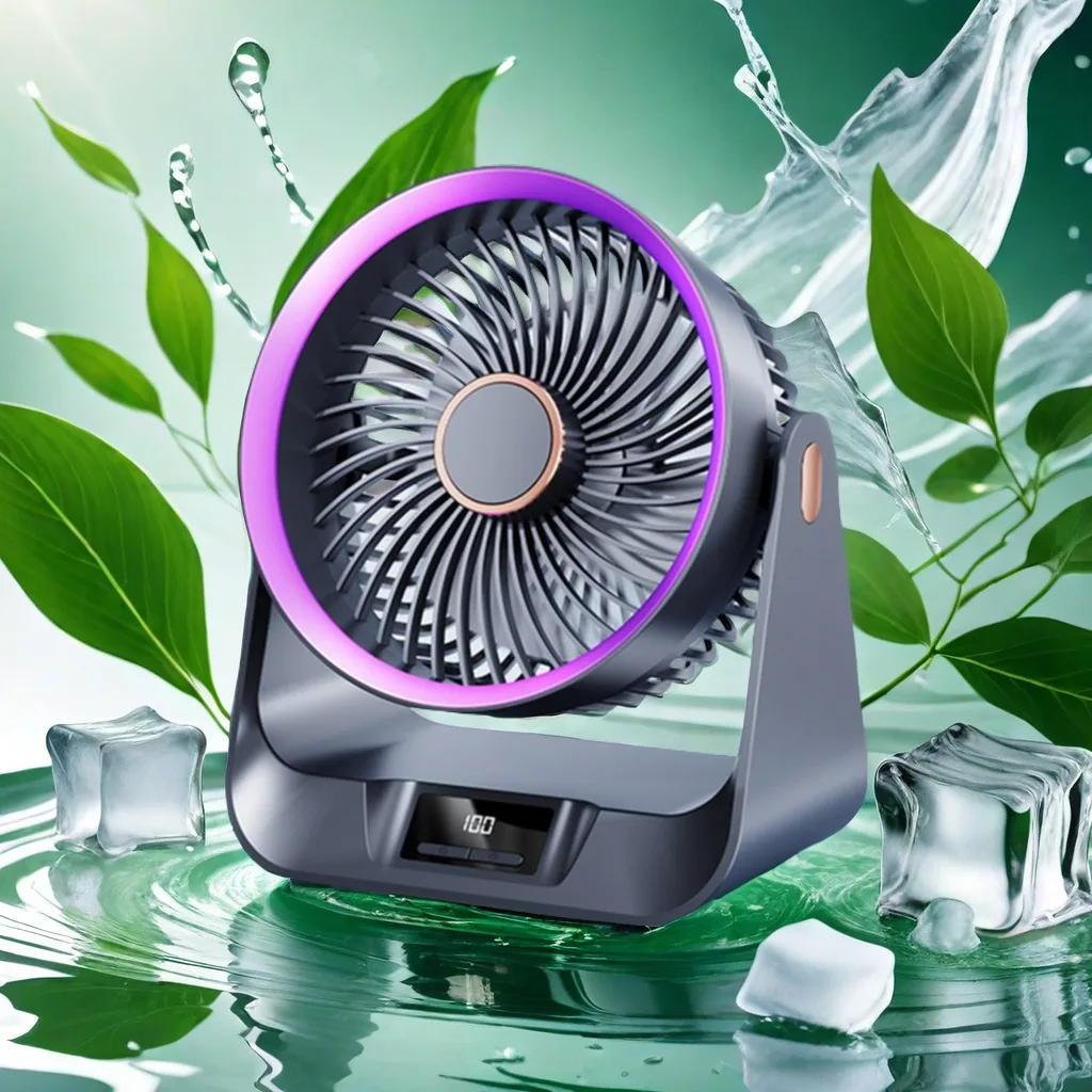 강력한 기류 선풍기 테이블 공기 순환기 선풍기, 홈 침실 90 ° 조절 가능 설정, 저소음 책상 선풍기 사무실 주방, 10000mAh 