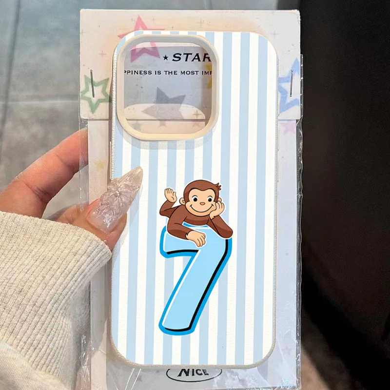 Cartoon Striped Monkey Phone Case For Samsung Galaxy S26 S25 S24 S23 S22 S21 Ultra Plus FE A57 A37 A55 A56 A54 A34 A25 Cover