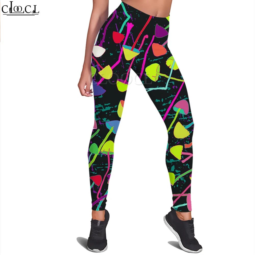 CLOOCL ใหม่ผู้หญิง Legging แฟนตาซีเห็ดกราฟิก 3D พิมพ์กางเกงไม่มีรอยต่อยืด GYM Leggings กางเกงโยคะเซ็กซี่