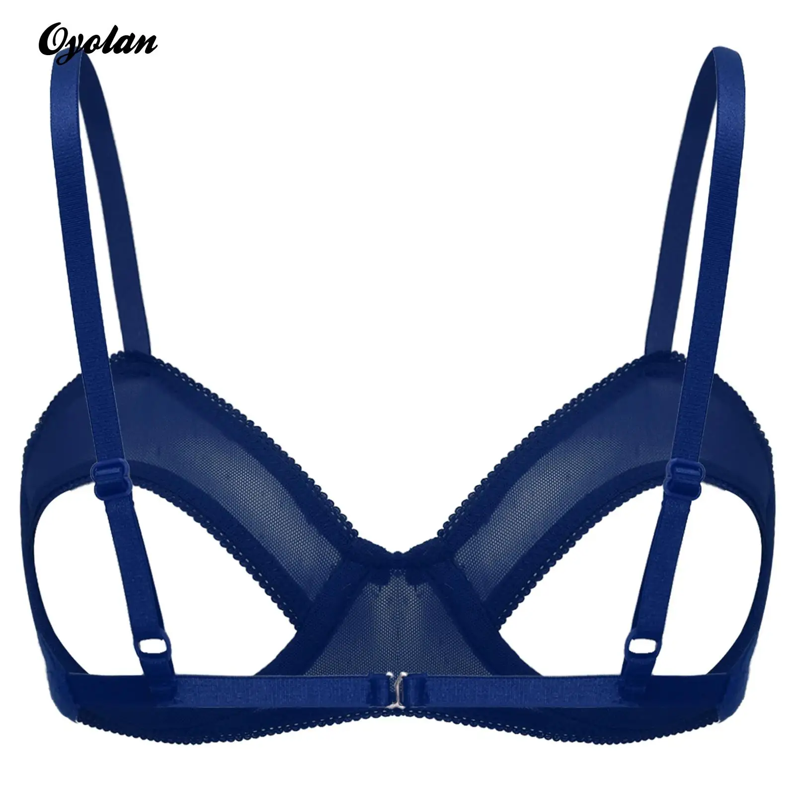 

Womens Sheer Mesh Open Nipples Bare Breast Underwired Bra Tops See Through Hollow Out Underwire Brassiere Bralette Underwear