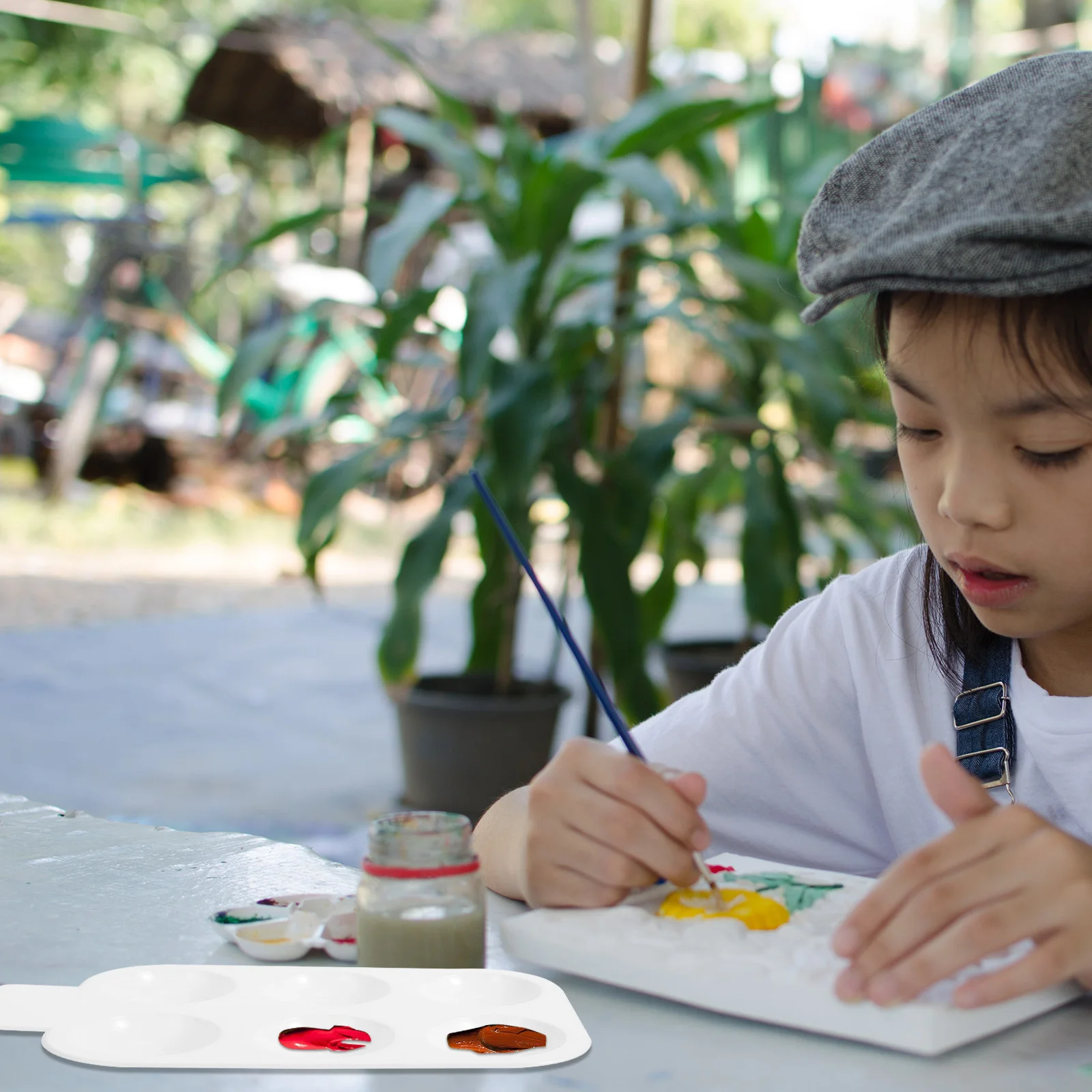 10 stücke Kunststoff Tablett Farbe Mixer Platte 10 Grids Farbe Mischen Platte Für Öl Aquarell Pigment Kunst Liefert Künstler Palette