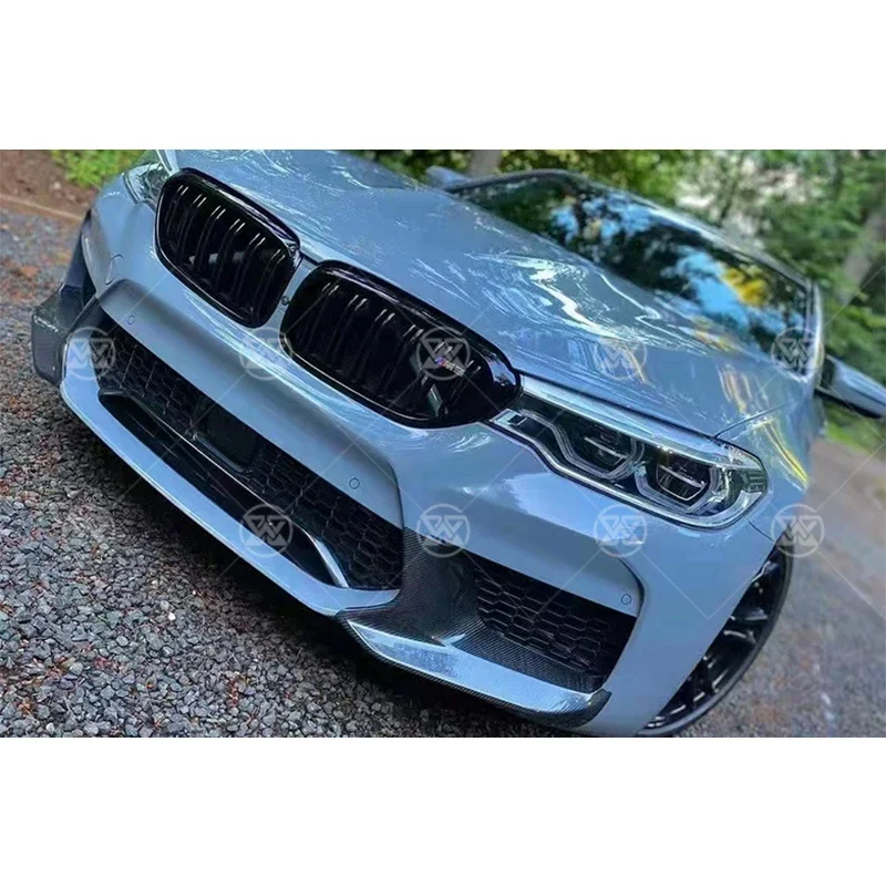 لسيارات BMW F90 M5 2018 2019 ألياف الكربون الجبهة حافة مصد السيارة الفاصل تنفيس الهواء سيارة اللوحات المئزر تقليم Canard الفاصل طقم الجسم