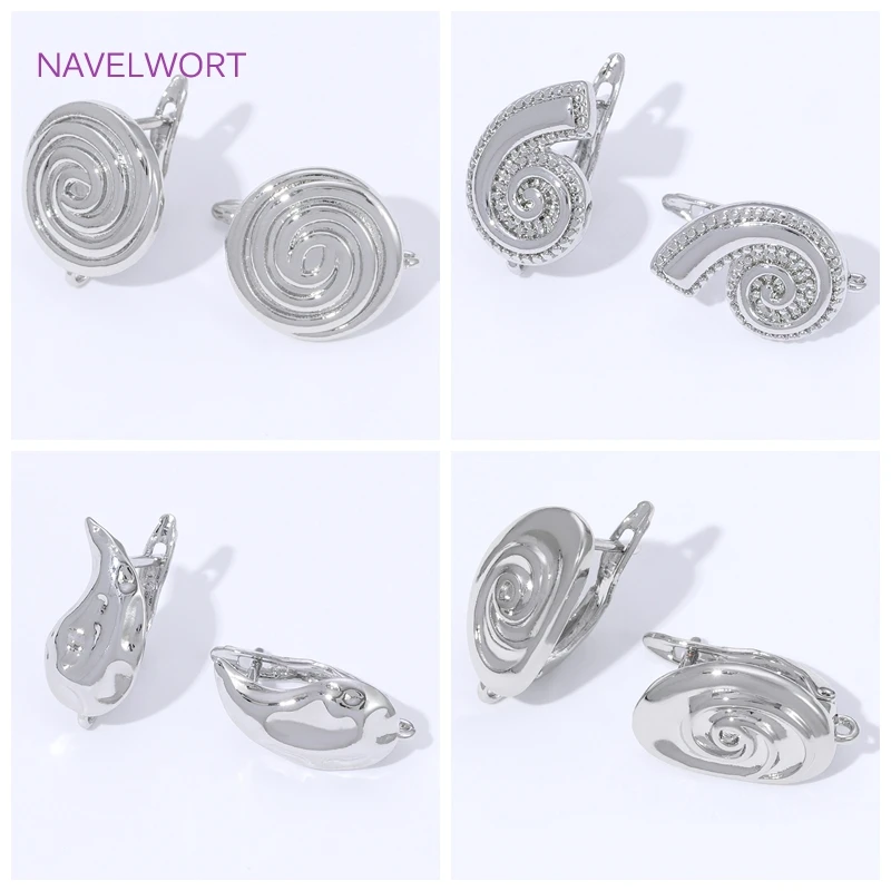 18K Gold Plated Brass Spiral Earwires Earring Hooks,Fasteners For Earrings,Hypoallergenic Earring Fixtures,Earring Accessories