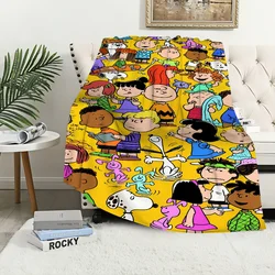Cartoon S-Snoopys-S Cute Blanket Plush Nap Sofa rug for Living Room Warm Office Bedroom Birthday Home Travel Kid Gifts
