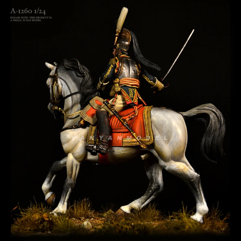 Figurine en résine de cavalerie de la garde européenne, kit de modèle 1/24, jouets non peints et non assemblés, livraison gratuite