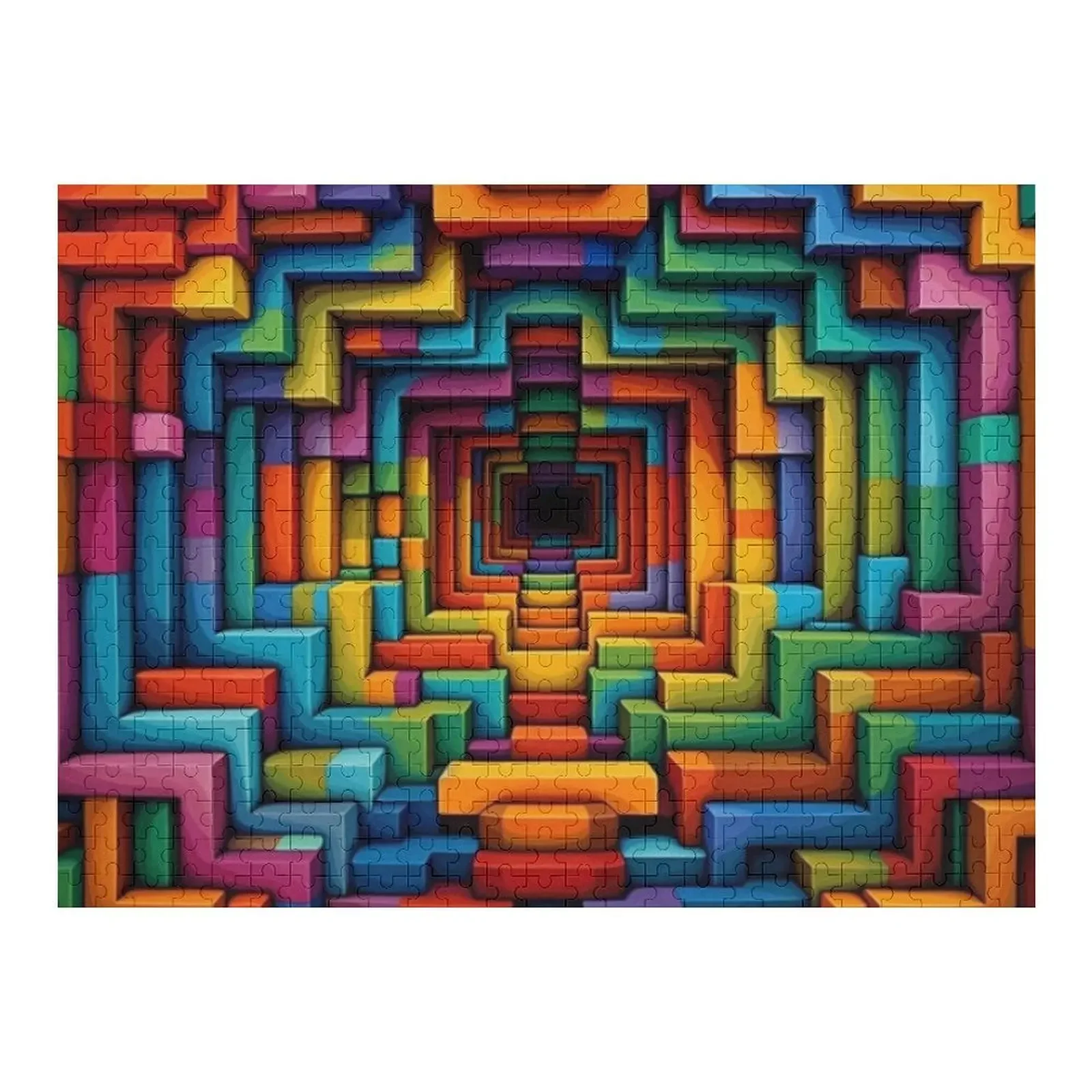 

Optical Illusion 3D Rainbow wormhole Jigsaw Puzzle Customized Picture Scale Motors Woods For Adults Puzzle