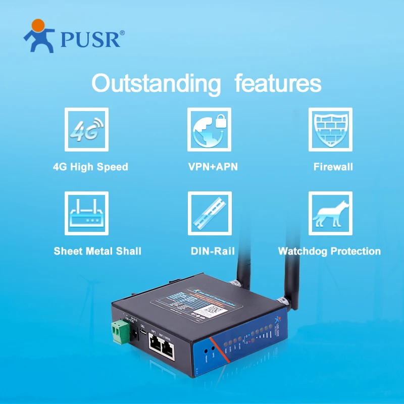 

PUSR Global Version Verizon Supported Industrial 4G FDD TD LTE Router openVPN with sim card USR-G806-G