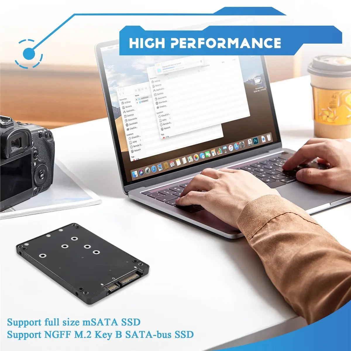 A59E 2 in 1 Combine M.2 NGFF Key B & MSATA SSD to 2.5 SATA3 Adapter with Plastic Enclosure SSD Case Box view 5