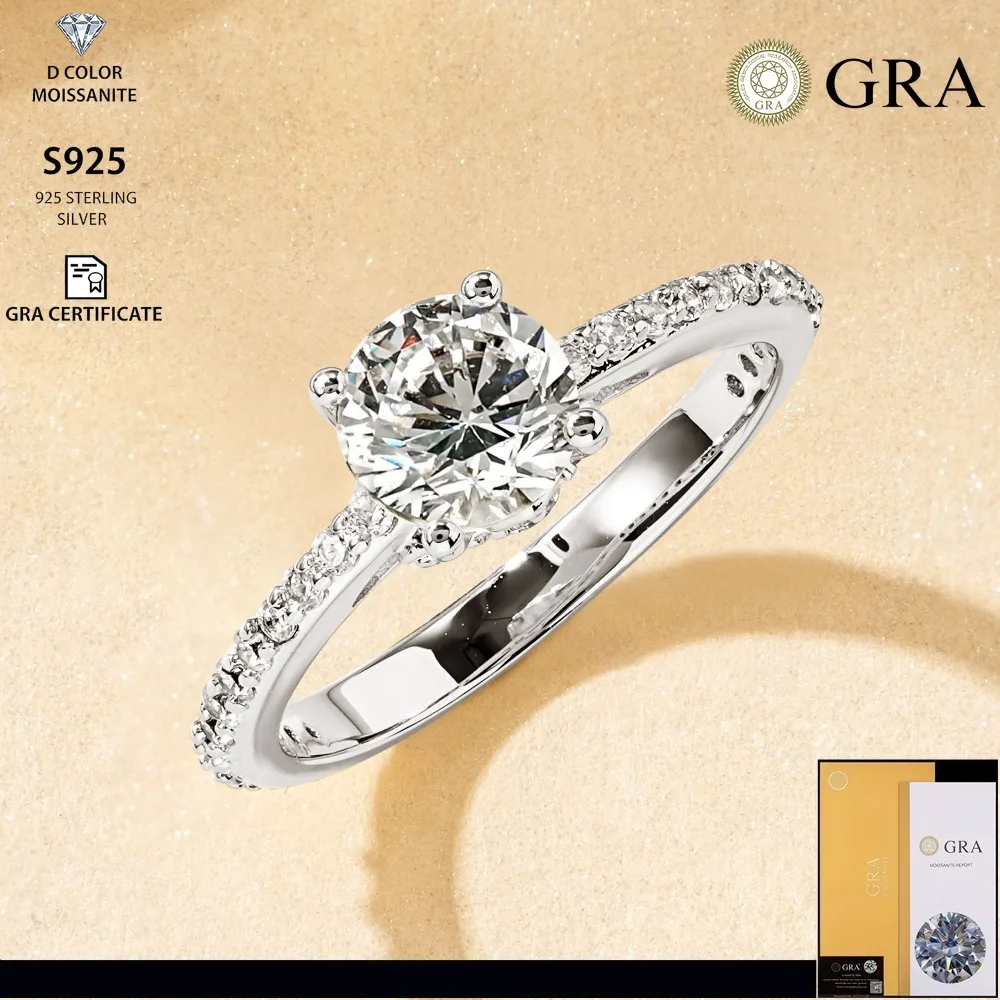 

Новое модное легкое роскошное кольцо с бриллиантом, женское кольцо с муассанитом, женское классическое кольцо 2026