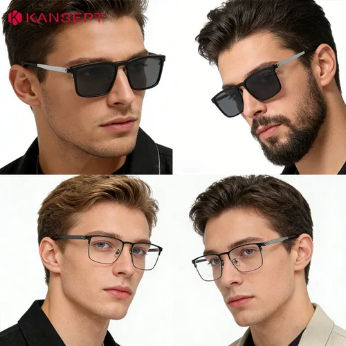 Imagen 2 del producto KANSEPT, gafas con Clip con imanes para hombre, gafas De tendencia, lentes De conferencia para miopía, gafas para leer, gafas para mujer
