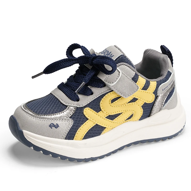 Kids Letter Embroidery Chunky Sneakers, Walking Shoes, Non Slip Thick Rubber Sole Breathable Boys Girls Daily Shoes EU27-37